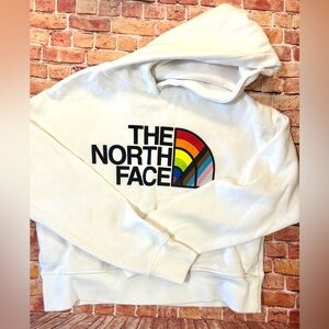 The North Face White Cropped Hoodie